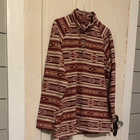 Women's Ariat Patterned Real Comfort sweatshirt Top in southwest spice Western - Picture 2 of 5